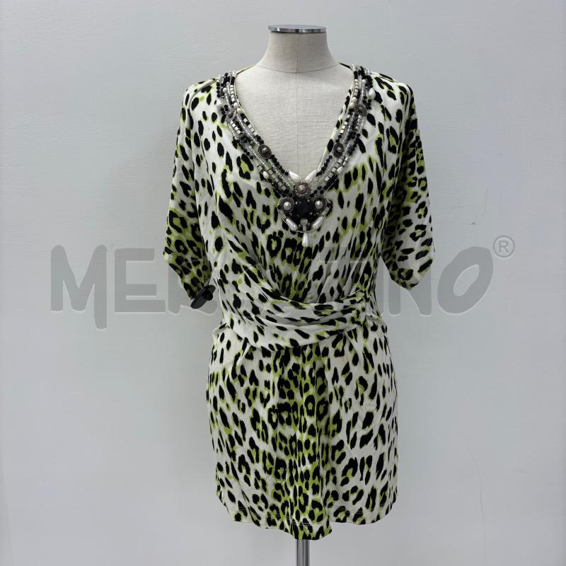 BLUSA D CLIPS BIANCA VERDE MACULATA PIETRE | Mercatino dell'Usato Roma torrevecchia 1