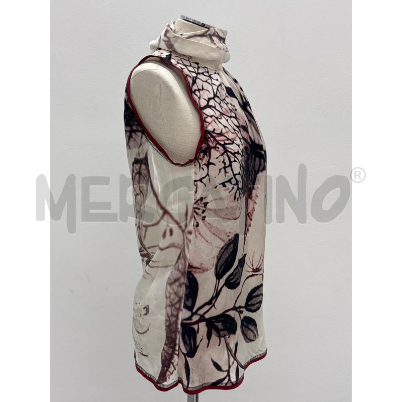 BLUSA D LUISA CERANOBIANCA FOGLIE BLU PROFILI ROSSI SETA | Mercatino dell'Usato Roma torrevecchia 2