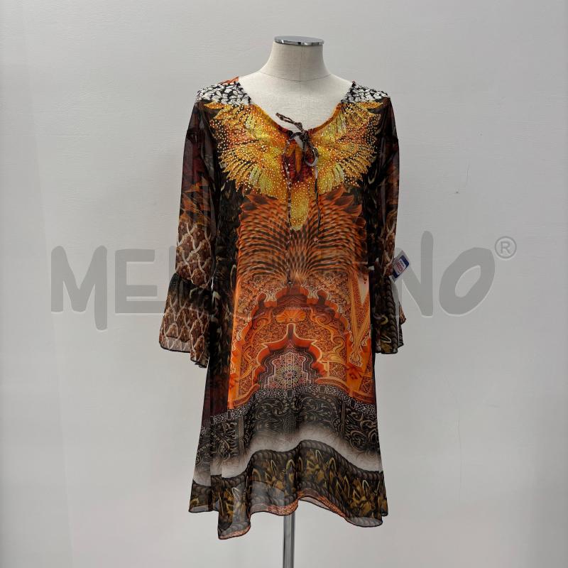 BLUSA D SANDRO FERRONE ARANCIONE SOLLO STRASS GIALLI | Mercatino dell'Usato Roma torrevecchia 1