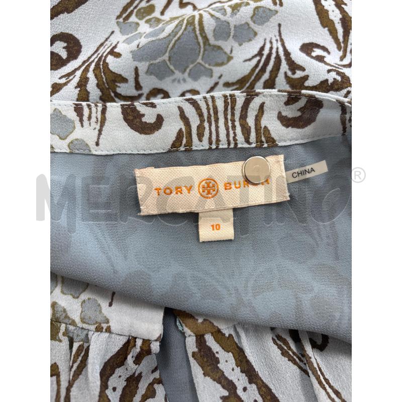 BLUSA TORY BURCH SETA CELESTE FANTASIA MARRONE | Mercatino dell'Usato Roma torrevecchia 5