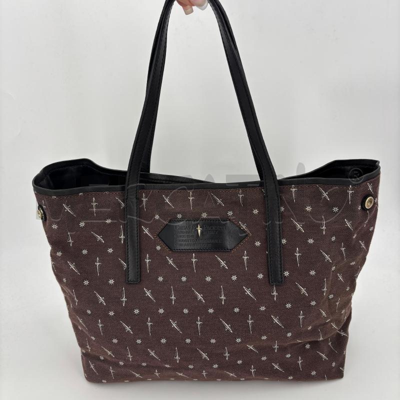 BORSA DONNA CESARE PACIOTTI MARRONE MONOGRAM BIANCO  | Mercatino dell'Usato Roma torrevecchia 1
