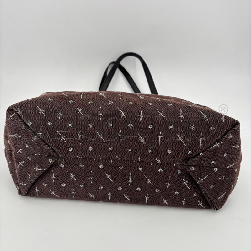 BORSA DONNA CESARE PACIOTTI MARRONE MONOGRAM BIANCO  | Mercatino dell'Usato Roma torrevecchia 3