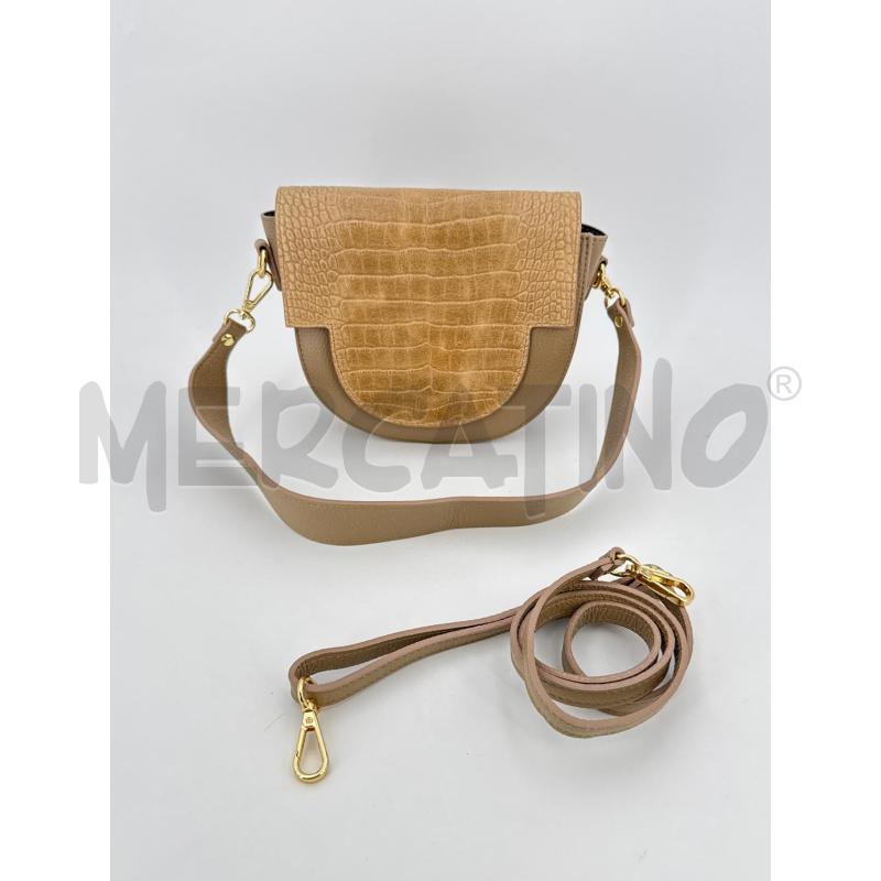 BORSA D ABACO BEIGE PELLE STAMPA COCCO | Mercatino dell'Usato Roma torrevecchia 1