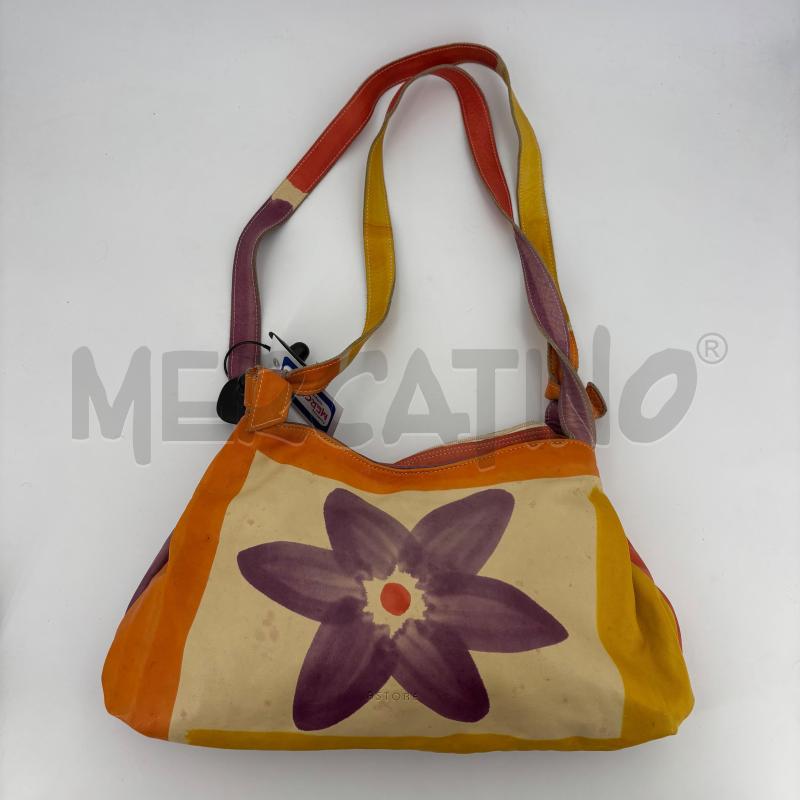 BORSA D ASTORE PELLE FIORE VIOLA | Mercatino dell'Usato Roma torrevecchia 1