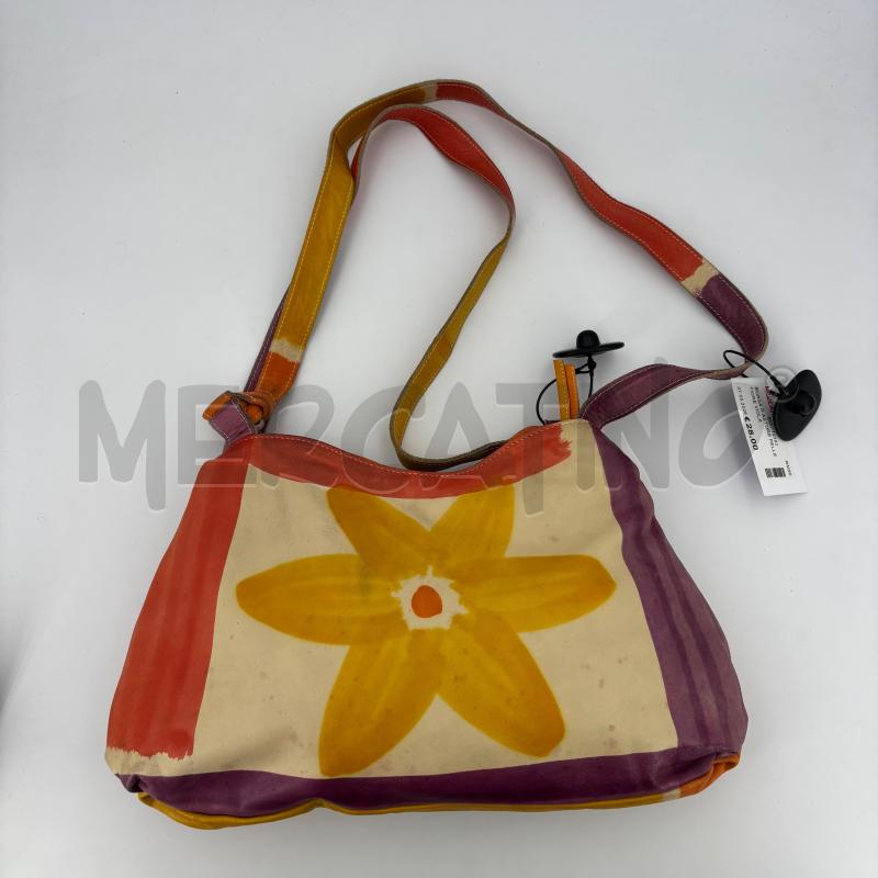 BORSA D ASTORE PELLE FIORE VIOLA | Mercatino dell'Usato Roma torrevecchia 2