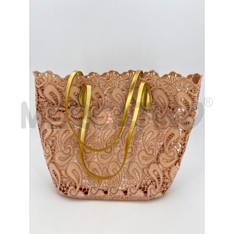 BORSA D CAFE NOIR ROSA RICAMI MANICO DORATO | Mercatino dell'Usato Roma torrevecchia 2