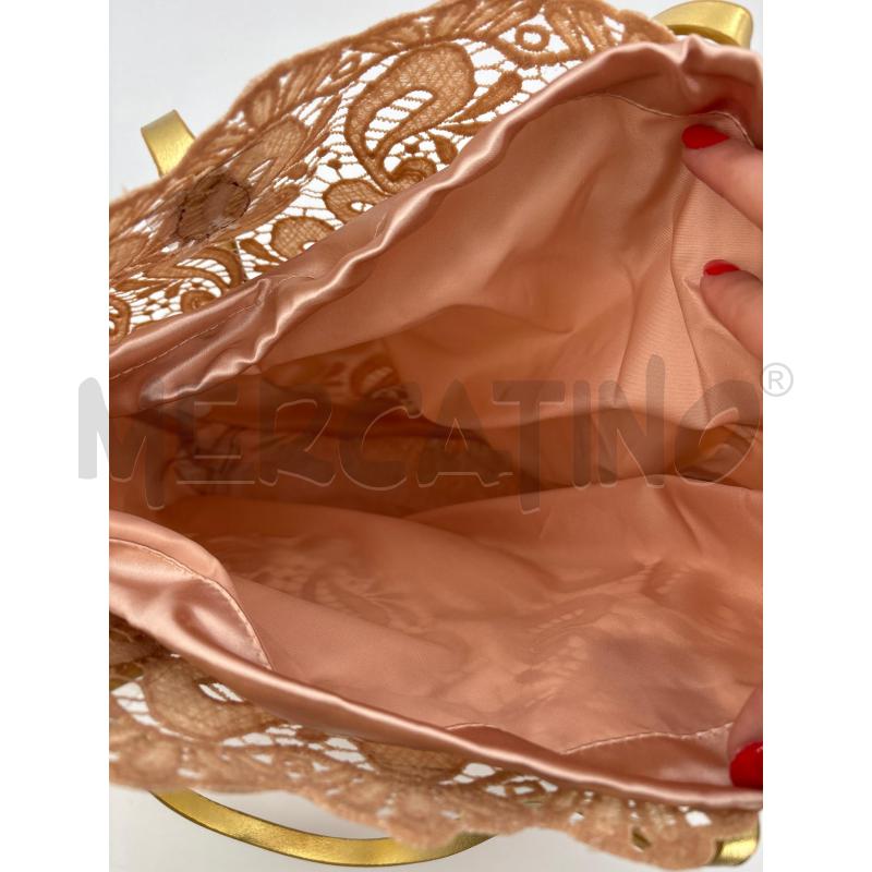 BORSA D CAFE NOIR ROSA RICAMI MANICO DORATO | Mercatino dell'Usato Roma torrevecchia 5