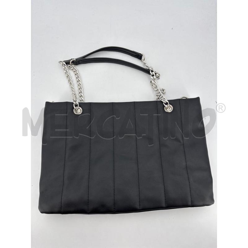 BORSA D CAMOMILLA NERA ECOPELLE MANICI ARGENT | Mercatino dell'Usato Roma torrevecchia 2