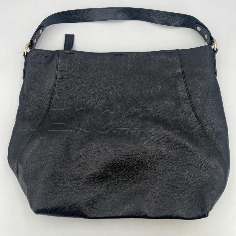 BORSA D EMPORIO ARMANI PELLE NERA GRANDE | Mercatino dell'Usato Roma torrevecchia 1