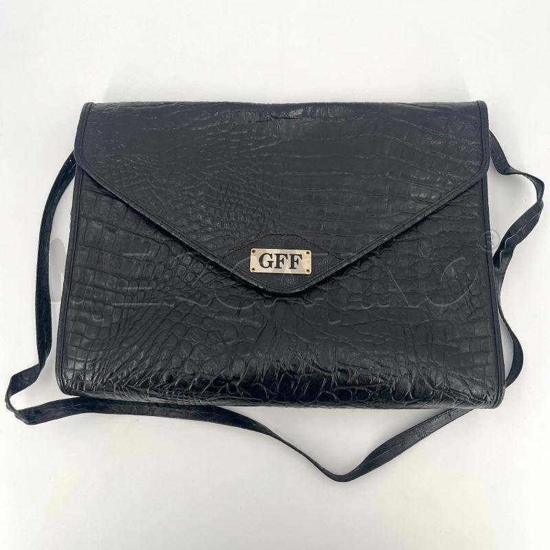 BORSA D FERRE PELLE COCCO NERA GFF | Mercatino dell'Usato Roma torrevecchia 1