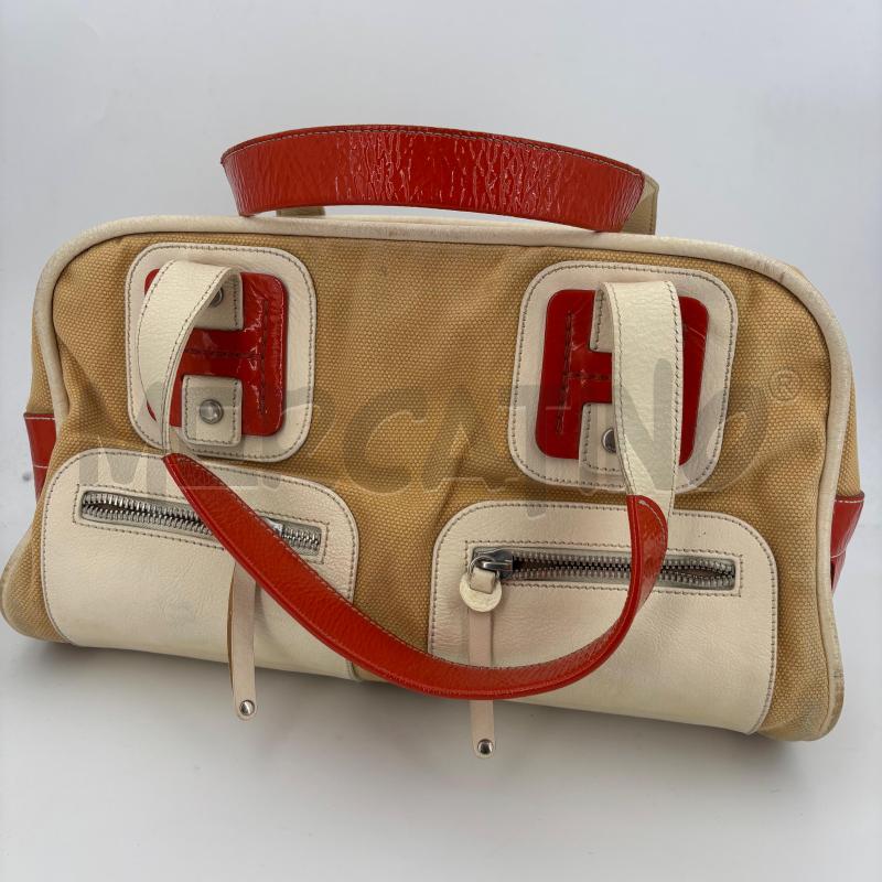 BORSA D HOGAN BEIGE PROFILI ARANCIONI TESSUTO | Mercatino dell'Usato Roma torrevecchia 1