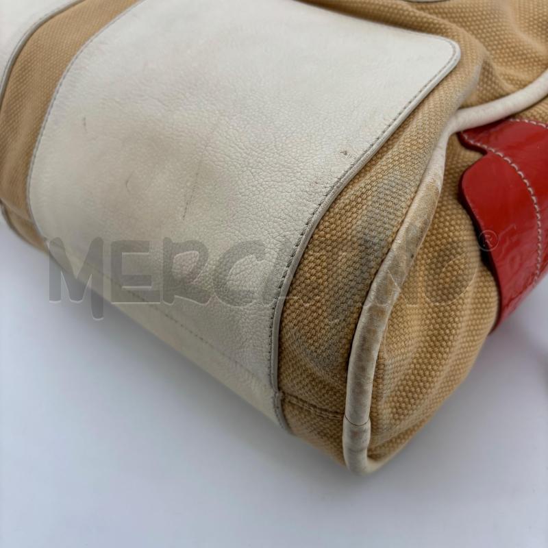 BORSA D HOGAN BEIGE PROFILI ARANCIONI TESSUTO | Mercatino dell'Usato Roma torrevecchia 3