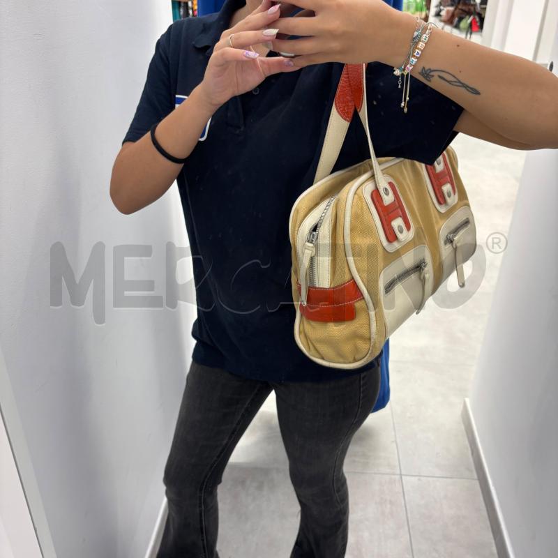 BORSA D HOGAN BEIGE PROFILI ARANCIONI TESSUTO | Mercatino dell'Usato Roma torrevecchia 5