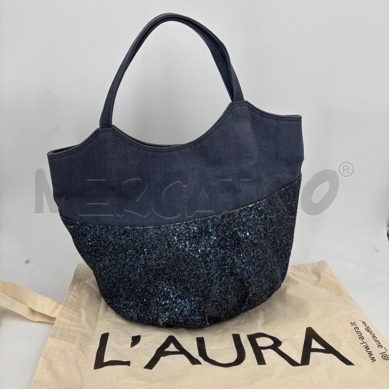 BORSA D L'AURA BLU BRILLANTINI  | Mercatino dell'Usato Roma torrevecchia 1