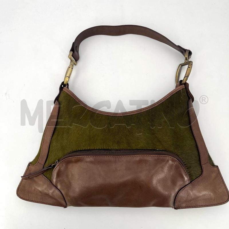 BORSA D MADI MARRONE PELLE CAVALLINO VERDE | Mercatino dell'Usato Roma torrevecchia 1