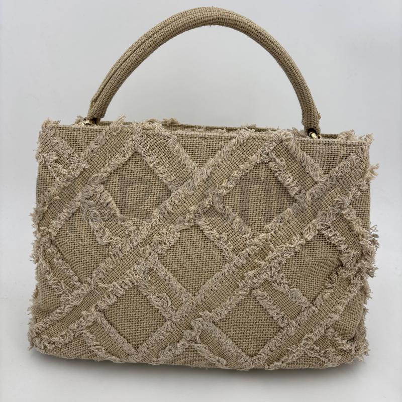 BORSA D MIA BAG BEIGE TESSUTO TRAPUNTATA | Mercatino dell'Usato Roma torrevecchia 2