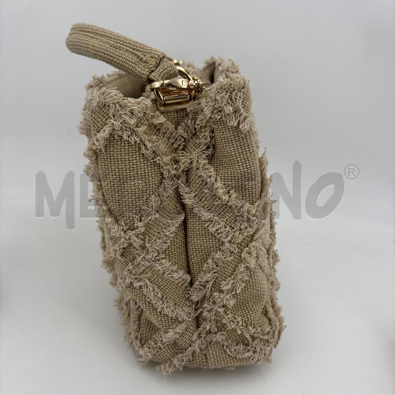 BORSA D MIA BAG BEIGE TESSUTO TRAPUNTATA | Mercatino dell'Usato Roma torrevecchia 3