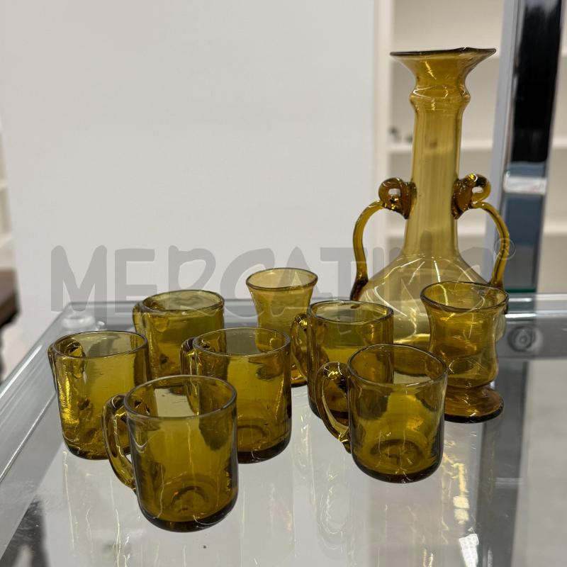 BROCCHETTA VETRO MURANO GIALLO+8 BICCHIERINI | Mercatino dell'Usato Roma torrevecchia 1