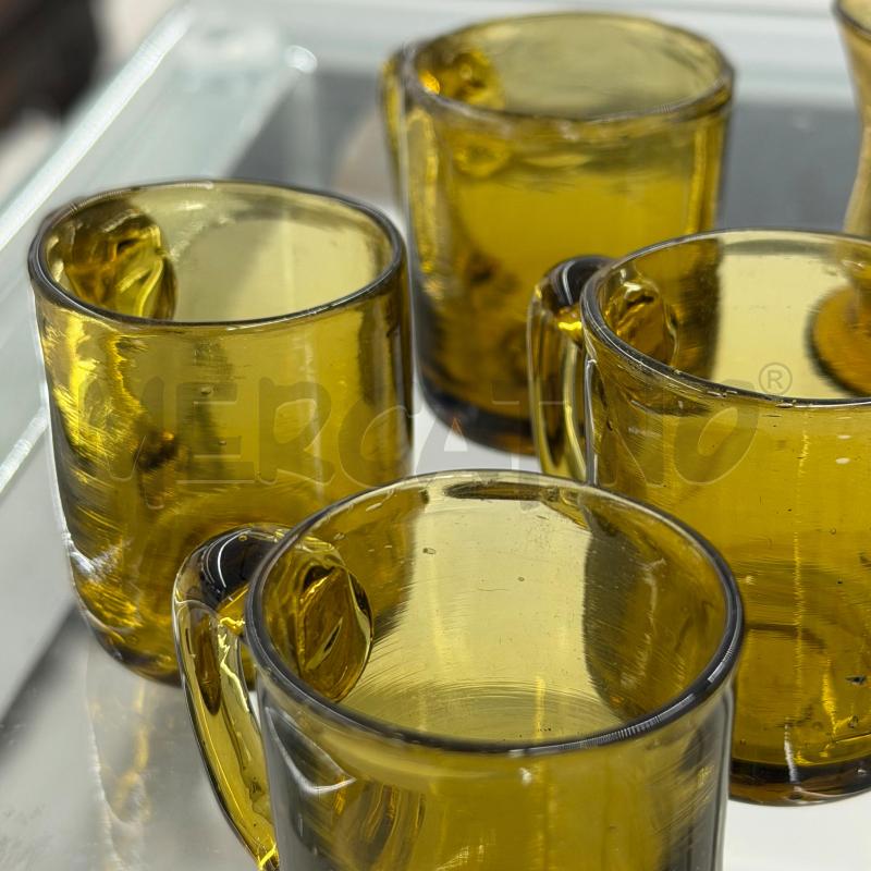 BROCCHETTA VETRO MURANO GIALLO+8 BICCHIERINI | Mercatino dell'Usato Roma torrevecchia 3