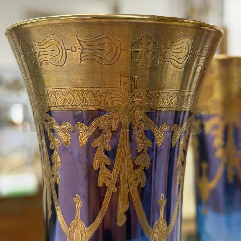 CALICI PZ.8 VET VIOLA DECORO DIPINTO ORO | Mercatino dell'Usato Roma torrevecchia 3