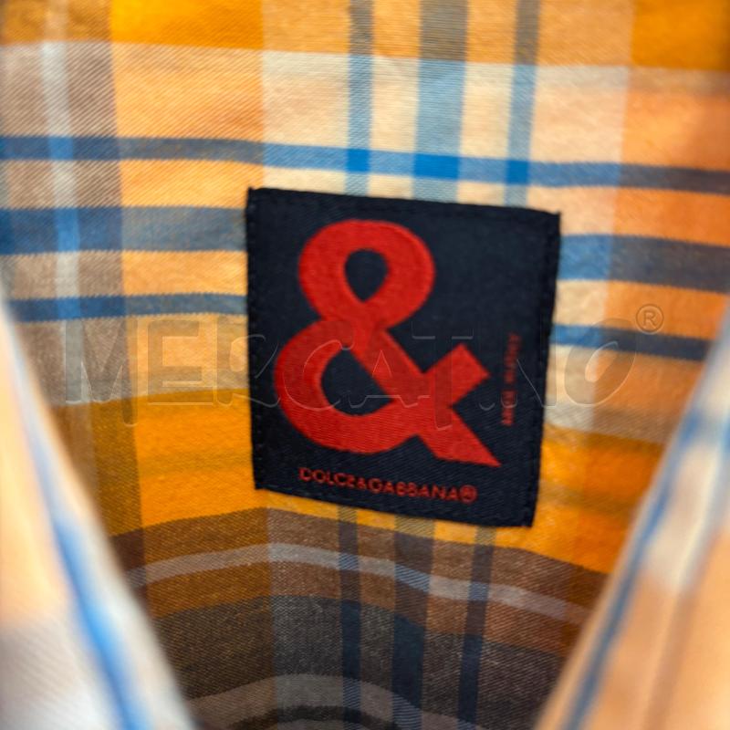 CAMICIA U DOLCE&GABBANA CHECK ARANCIO CELESTE | Mercatino dell'Usato Roma torrevecchia 4