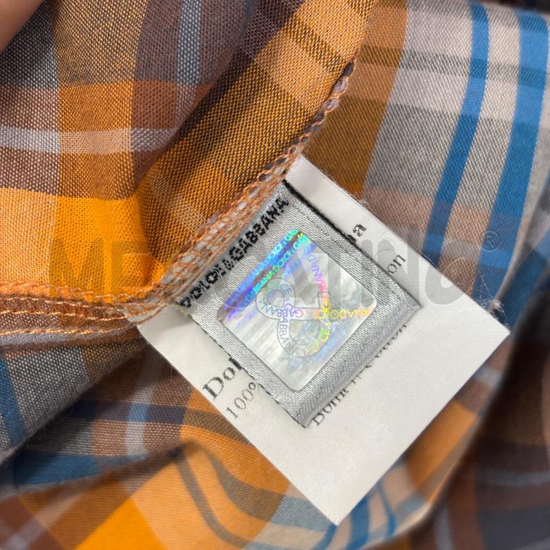CAMICIA U DOLCE&GABBANA CHECK ARANCIO CELESTE | Mercatino dell'Usato Roma torrevecchia 5