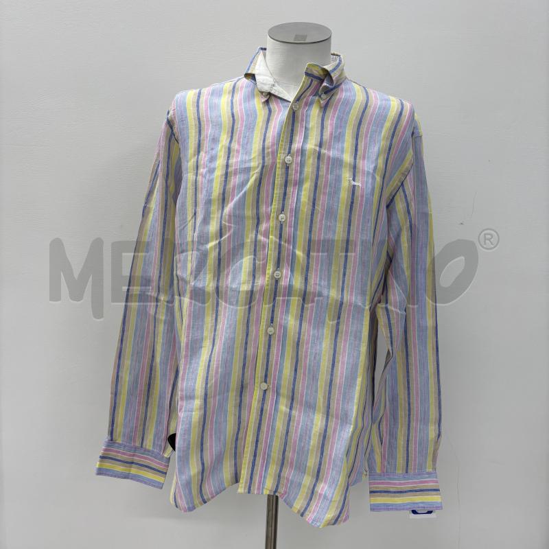 CAMICIA U HARMONT&BLAINE RIGHE BLU GIALLE ROSA LINO | Mercatino dell'Usato Roma torrevecchia 1