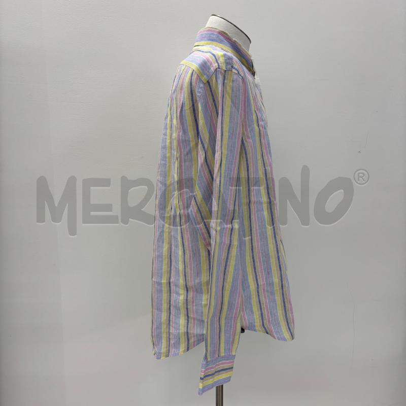 CAMICIA U HARMONT&BLAINE RIGHE BLU GIALLE ROSA LINO | Mercatino dell'Usato Roma torrevecchia 2