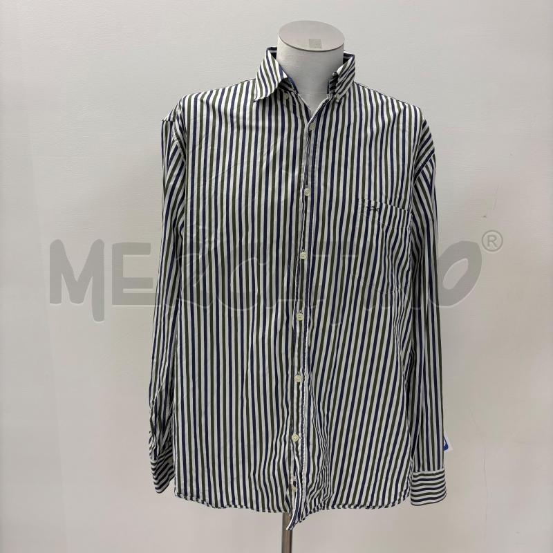 CAMICIA U PAUL & SHARK BIANCA RIGHE BLU VERDI | Mercatino dell'Usato Roma torrevecchia 1
