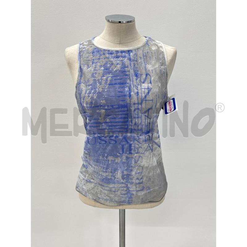 CANOTTA D TRUSSARDI JEANS BLU SCRITTE | Mercatino dell'Usato Roma torrevecchia 1
