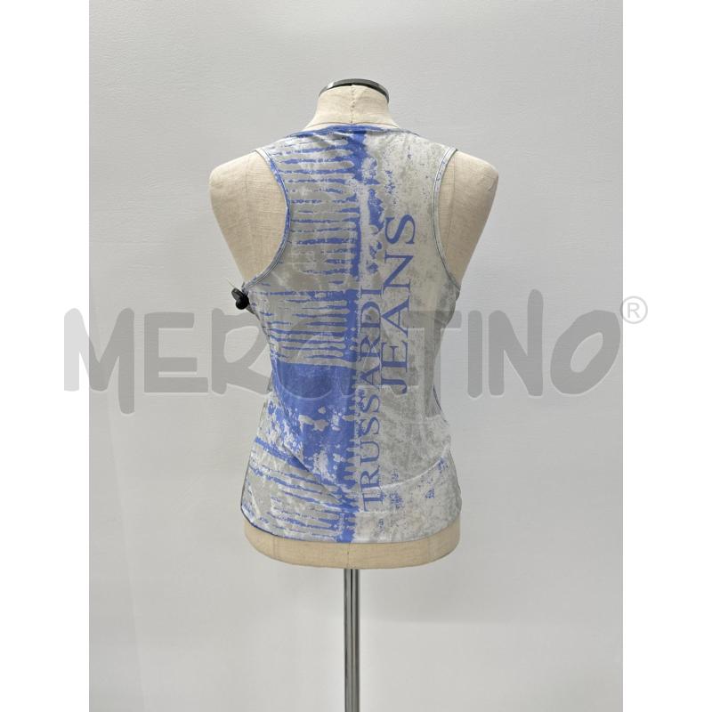 CANOTTA D TRUSSARDI JEANS BLU SCRITTE | Mercatino dell'Usato Roma torrevecchia 3