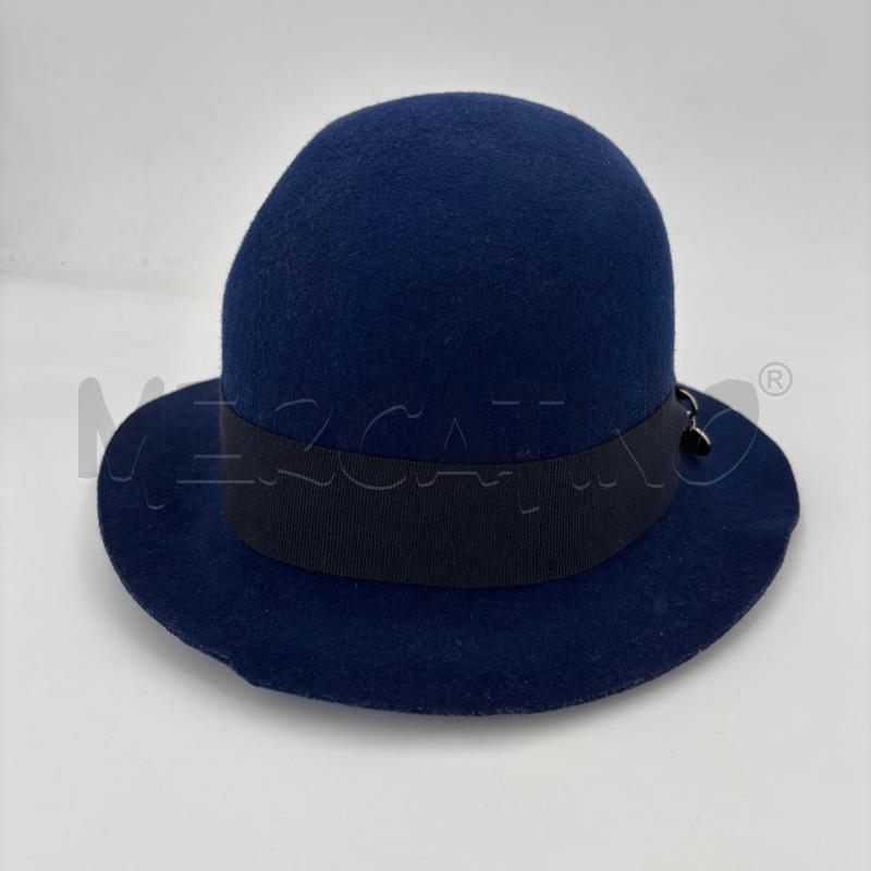 CAPPELLO D FURLA LANA BLU FASCIA NERA | Mercatino dell'Usato Roma torrevecchia 1