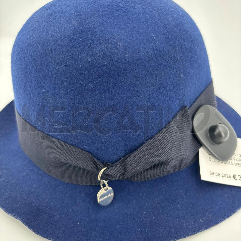 CAPPELLO D FURLA LANA BLU FASCIA NERA | Mercatino dell'Usato Roma torrevecchia 2
