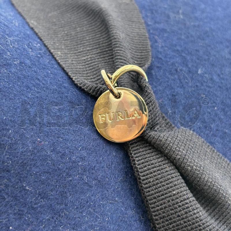 CAPPELLO D FURLA LANA BLU FASCIA NERA | Mercatino dell'Usato Roma torrevecchia 3