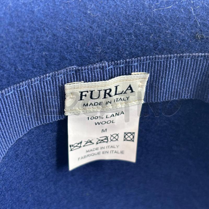 CAPPELLO D FURLA LANA BLU FASCIA NERA | Mercatino dell'Usato Roma torrevecchia 5