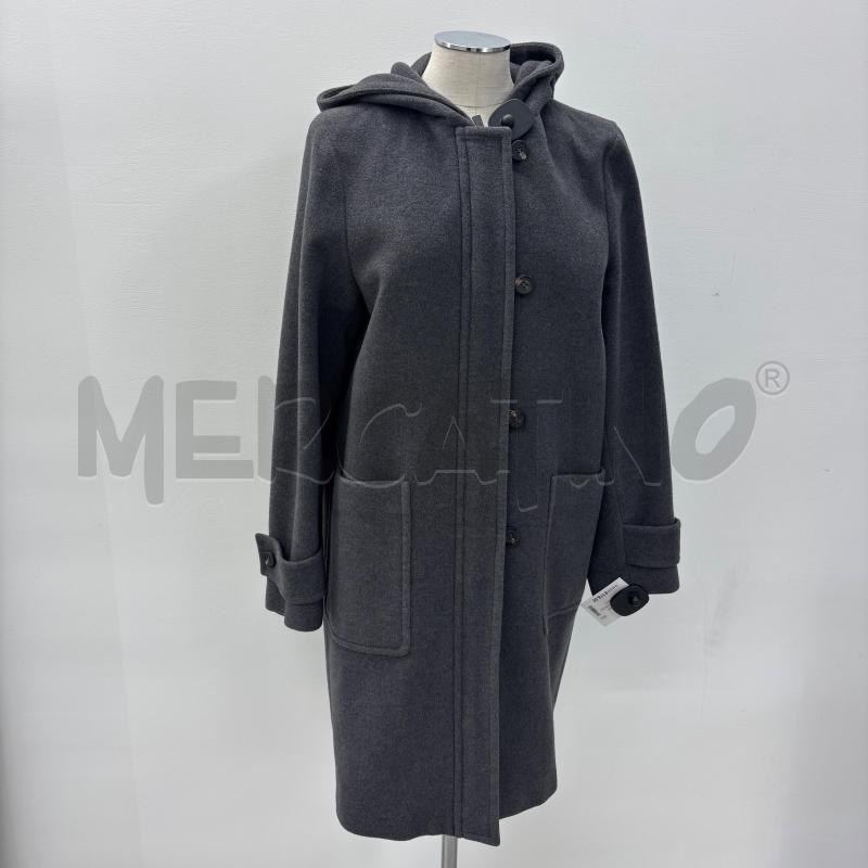CAPPOTTO D PESERICO GRIGIO LANA MISTO SETA CAPPUCCIO | Mercatino dell'Usato Roma torrevecchia 1