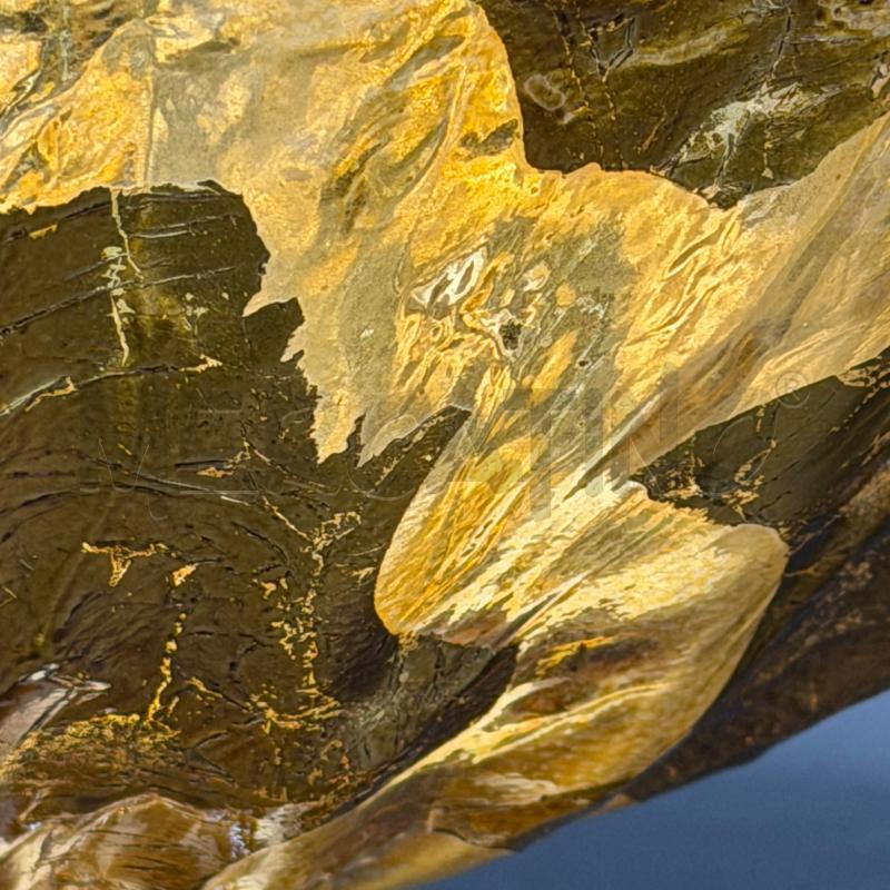 CENTROTAVOLA VETRO GIALLO MOSSO DECORO DORATO | Mercatino dell'Usato Roma torrevecchia 5
