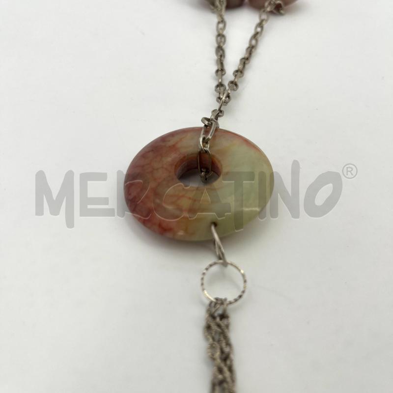 COLLANA ARGENT 3 PIETRE CERCHIO SFUMATE ROSSA GRIGIA | Mercatino dell'Usato Roma torrevecchia 2