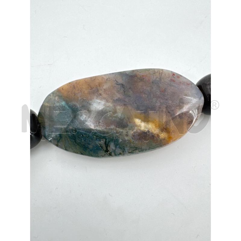 COLLANA ARG PIETRE VERDI GRIGIE PIATTE SFERE NERE | Mercatino dell'Usato Roma torrevecchia 4