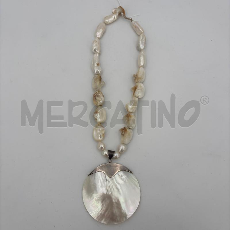 COLLANA BIANCA PIETRE CERCHIO | Mercatino dell'Usato Roma torrevecchia 1