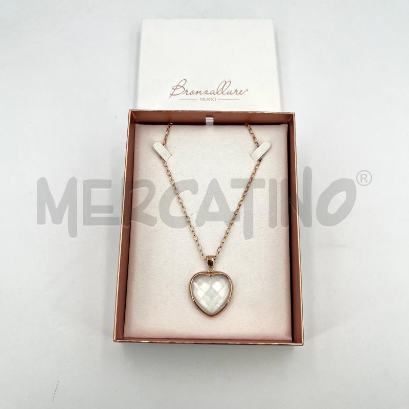 COLLANA BRONZALLURE CUORE TRASPARENTE RAME | Mercatino dell'Usato Roma torrevecchia 1
