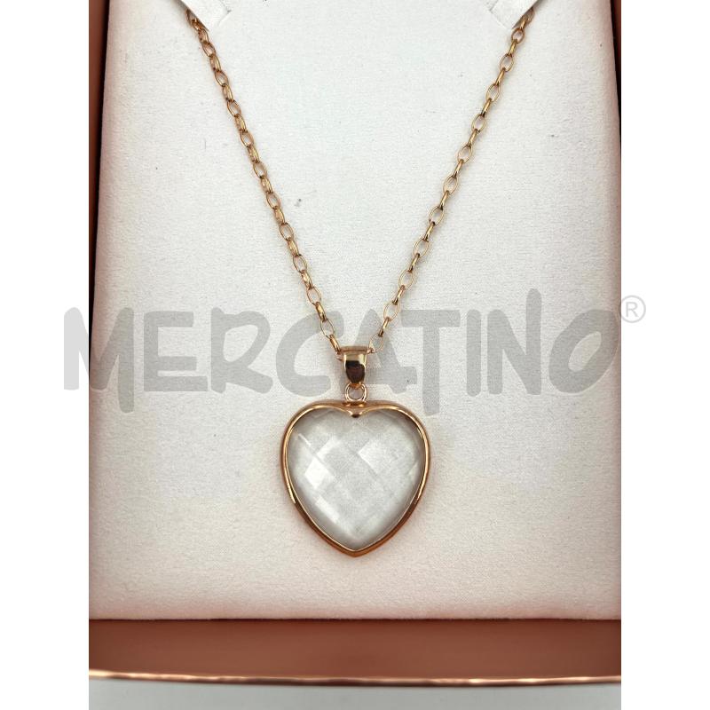 COLLANA BRONZALLURE CUORE TRASPARENTE RAME | Mercatino dell'Usato Roma torrevecchia 2