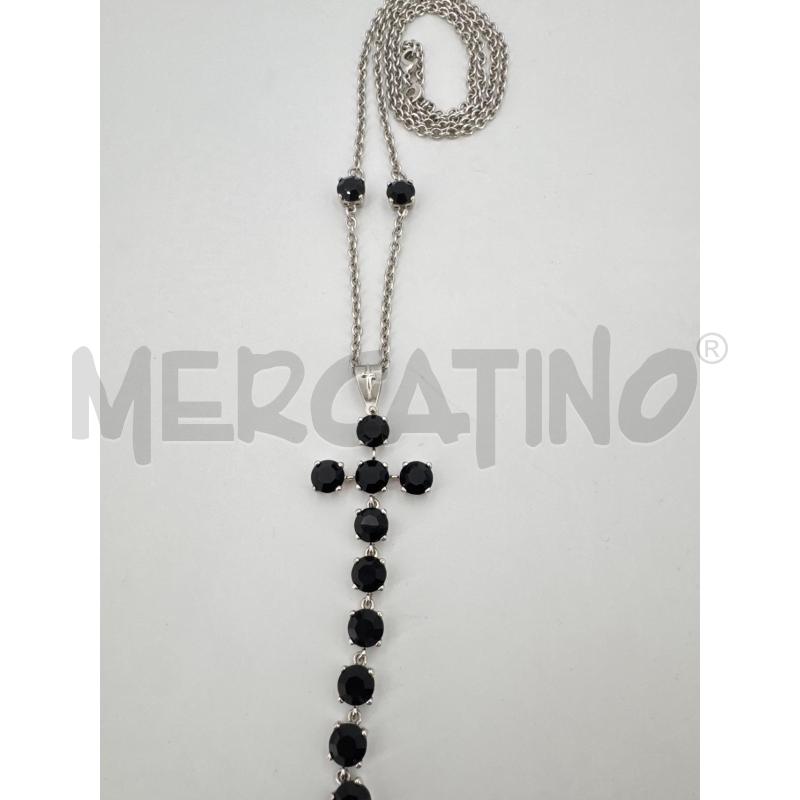 COLLANA CESARE PACIOTTI CROCE STRASS NERI | Mercatino dell'Usato Roma torrevecchia 1