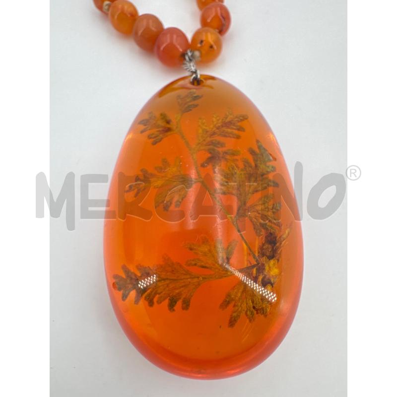 COLLANA PENDENTE ARANCIONE FIORE SFERE PICCOLE ARANCIONI | Mercatino dell'Usato Roma torrevecchia 2