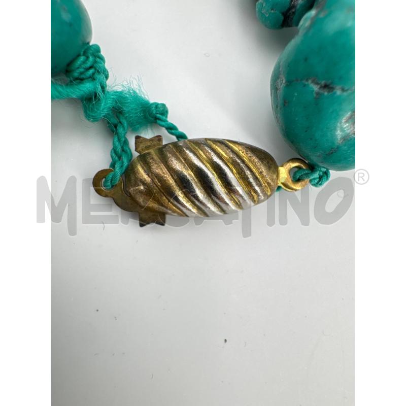 COLLANA PIETRE COLOR TURCHESE CHIUSIRA DORATA | Mercatino dell'Usato Roma torrevecchia 4