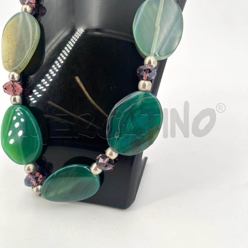 COLLANA PIETRE PIATTE VERDI PIETRINE MARRONI | Mercatino dell'Usato Roma torrevecchia 2