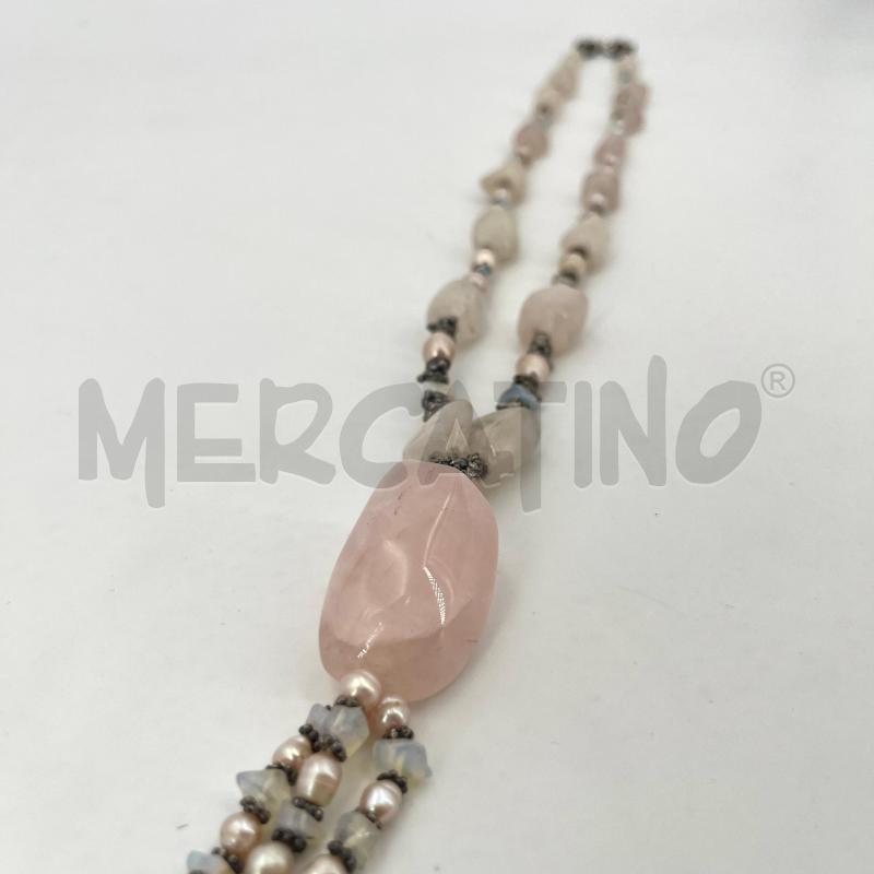 COLLANA PIETRE ROSA PERLINE ARGENT  | Mercatino dell'Usato Roma torrevecchia 3