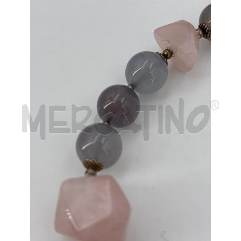 COLLANA PIETRE ROSA SFERE LILLA  | Mercatino dell'Usato Roma torrevecchia 2