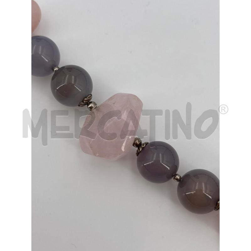 COLLANA PIETRE ROSA SFERE LILLA  | Mercatino dell'Usato Roma torrevecchia 3