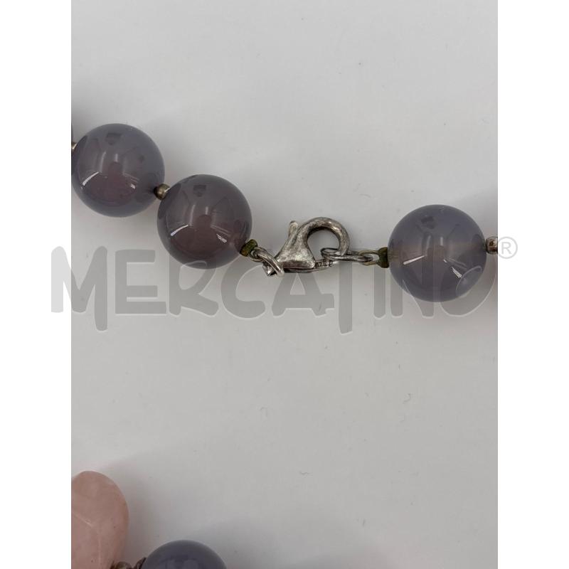 COLLANA PIETRE ROSA SFERE LILLA  | Mercatino dell'Usato Roma torrevecchia 4